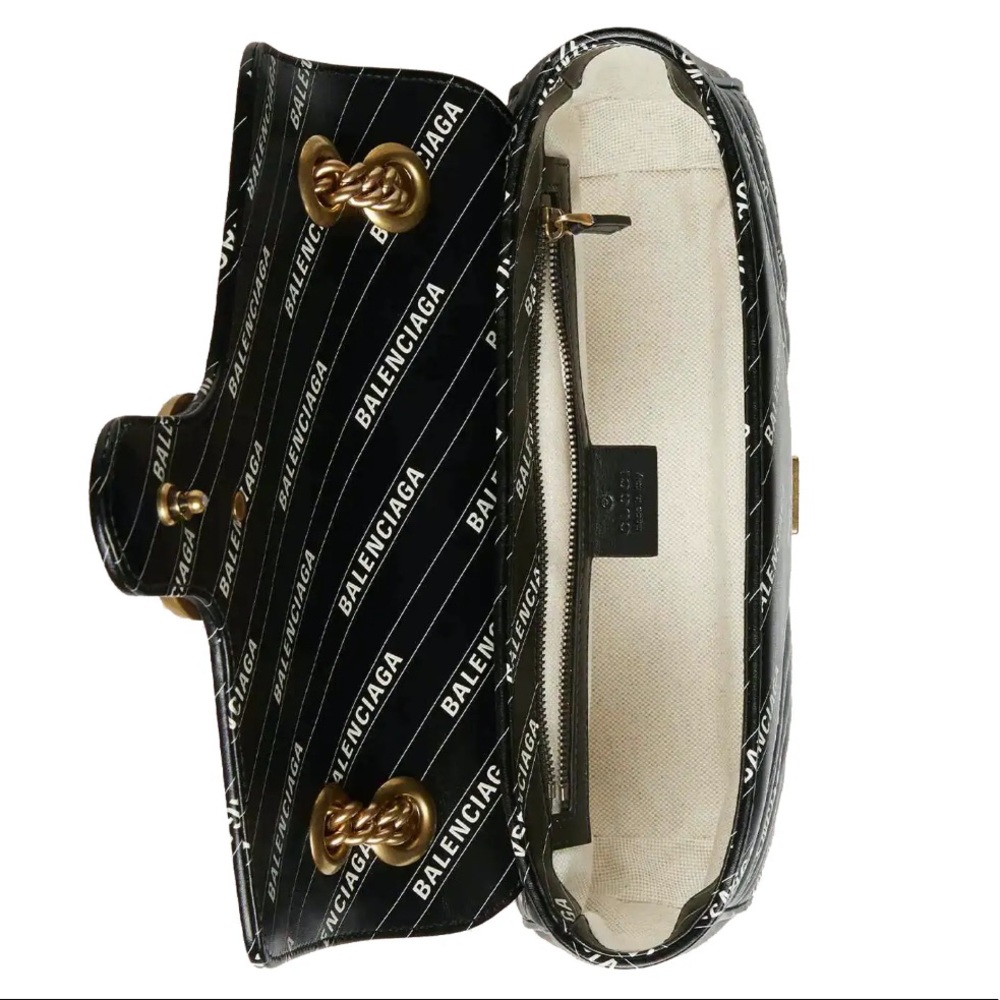 Gucci Hacker Project Limited Edition Balenciaga Print Leather Marmont GG Bag - Picture 5 of 15